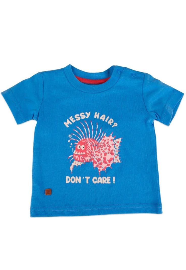 Polera Manga Corta Bebe Nino Turquesa Pillin 3 A 6 Meses