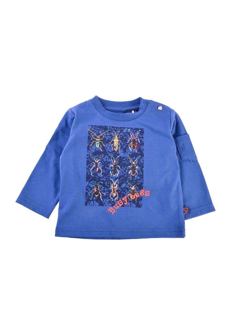 Polera Manga Larga Bebe Nino Azul Pillin 6 meses