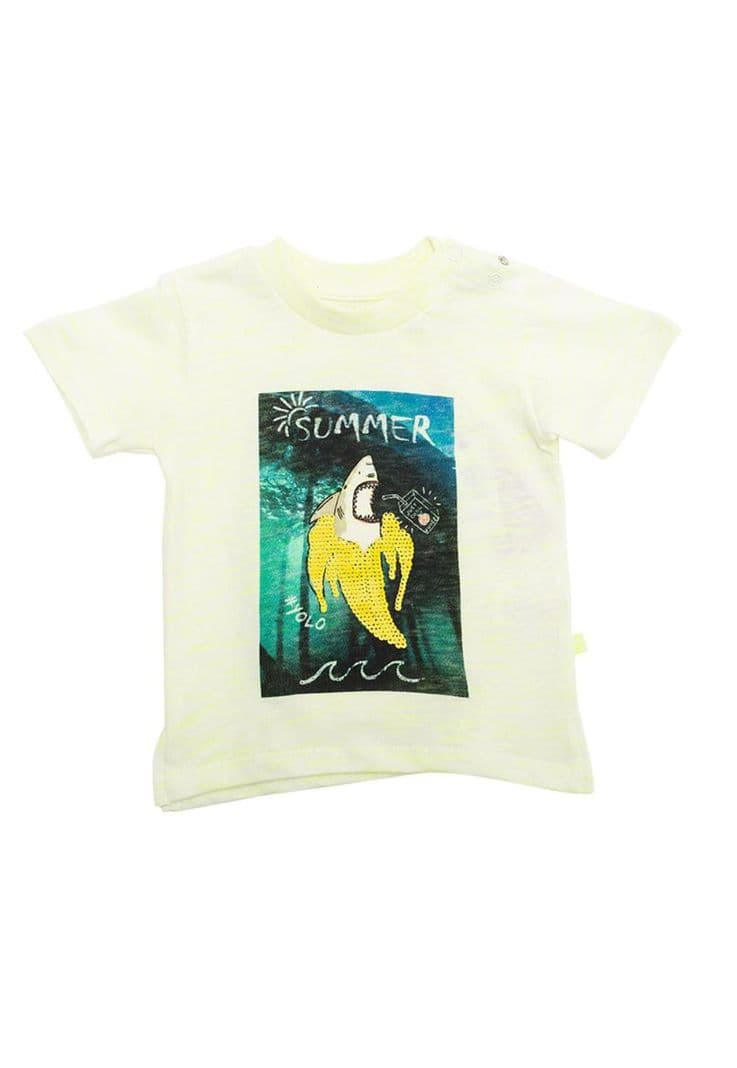 Polera Tiburon Bebe Nino Amarillo Pillin 12 meses