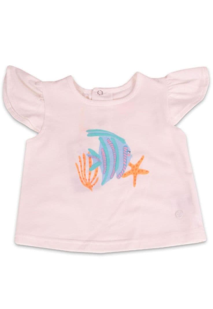 Polera Manga Corta Bebe Nina Blanco Pillin 6 A 9 Meses