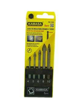 Brocas Ceramica Y Vidrio 5 Pcs Hexagonales Km1609
