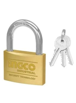 Candado Seguridad De Bronce 50mm Ingco Dbpl0502 Dorado