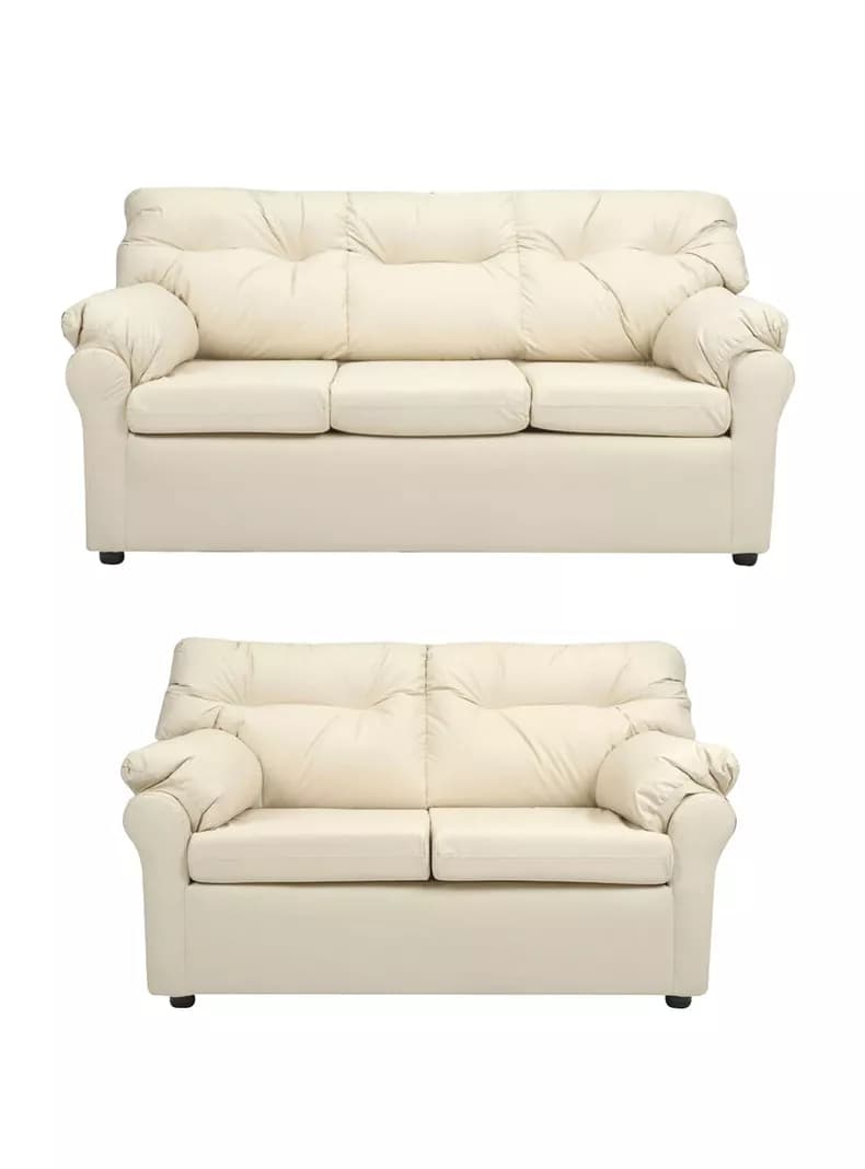 Juego de Living Ecocuero America 3C + Sofa 2C Beige