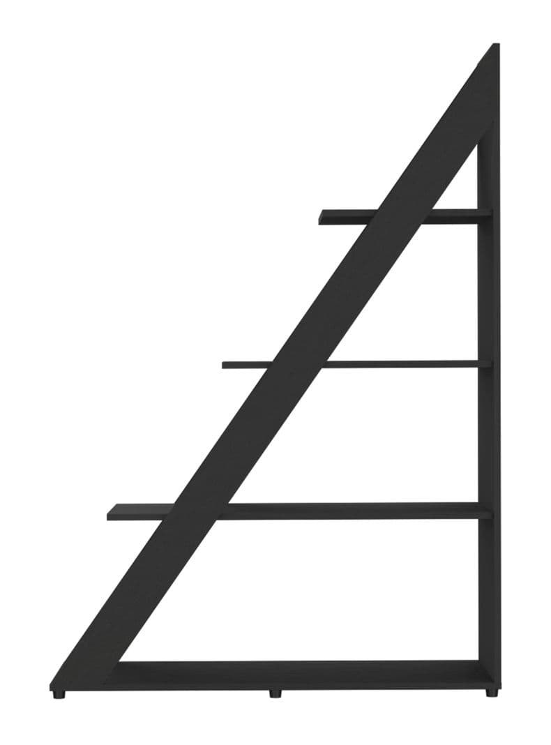 Biblioteca Diagonal Lorain 3 Repisas Wengue Negro