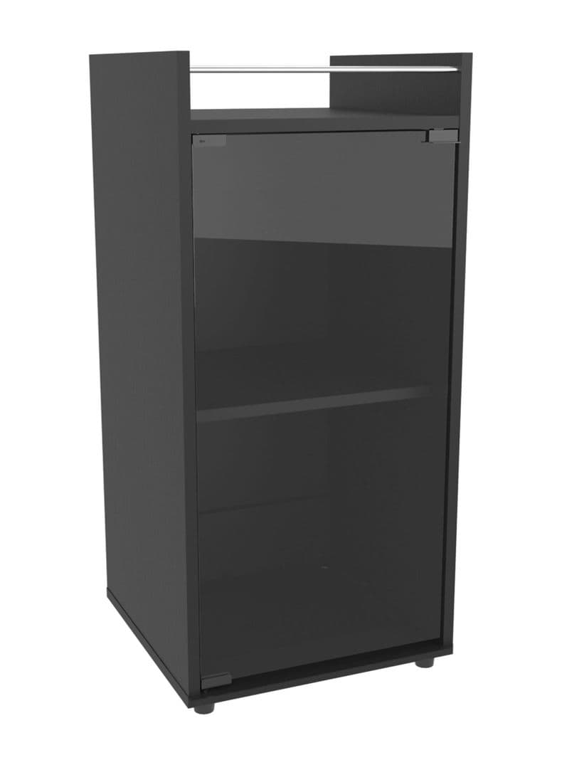 Bar Bajo Theba 1 Puerta Vidrio 81.3x38.1x37.6 cm Wengue Negro