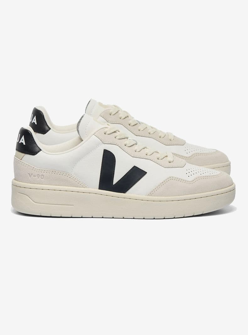 Zapatilla Urbana V-90 Leather Black Unisex Blanco 40