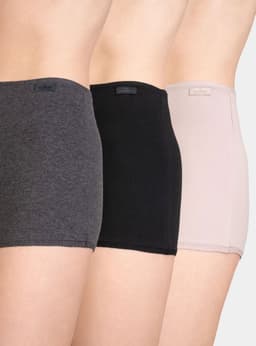 Pack 3 Pantaleta Alta Liso Algodon Negro S