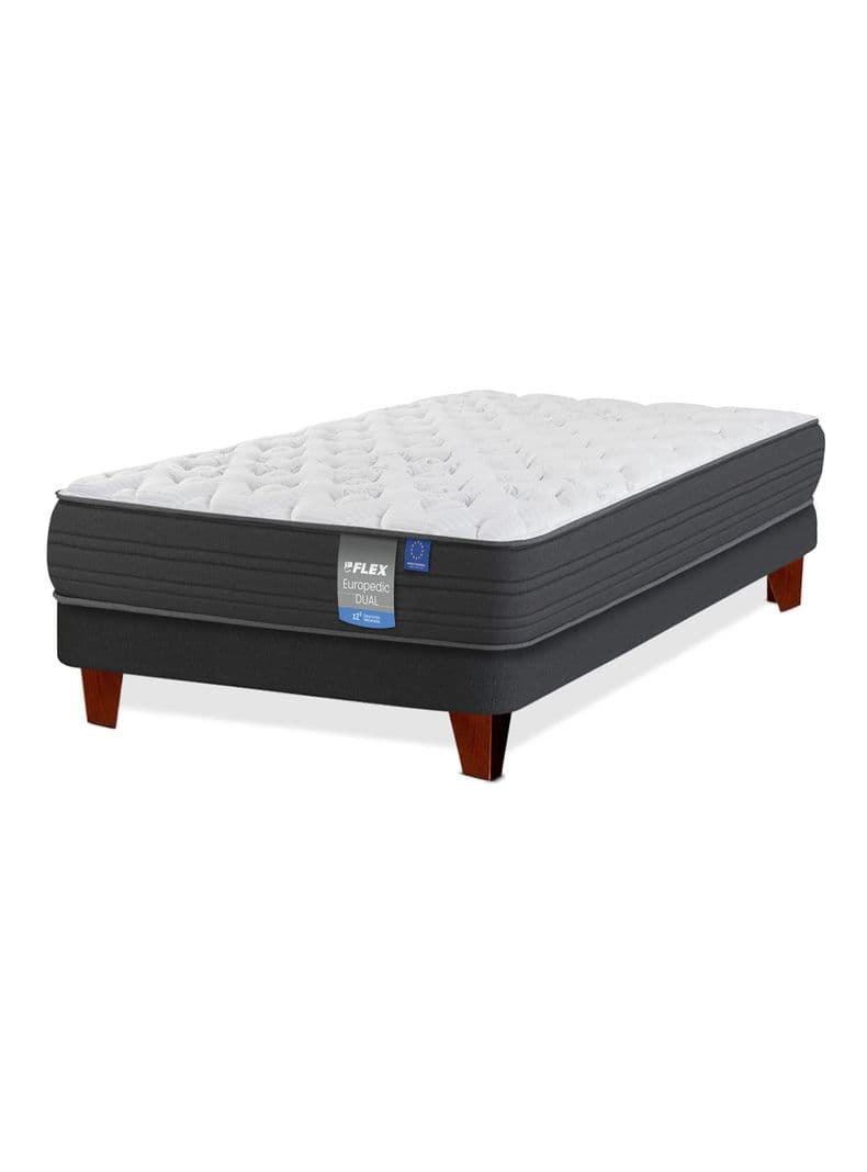 Cama Europea Europedic Dual 1.5 Plazas Box Base Normal