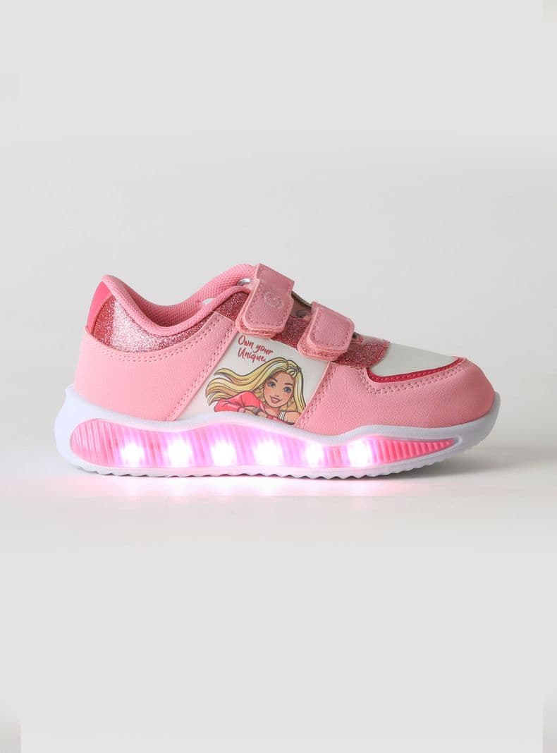 Zapatilla Urbana Print Barbie con Luces Nina T.24-T.33 Rosado