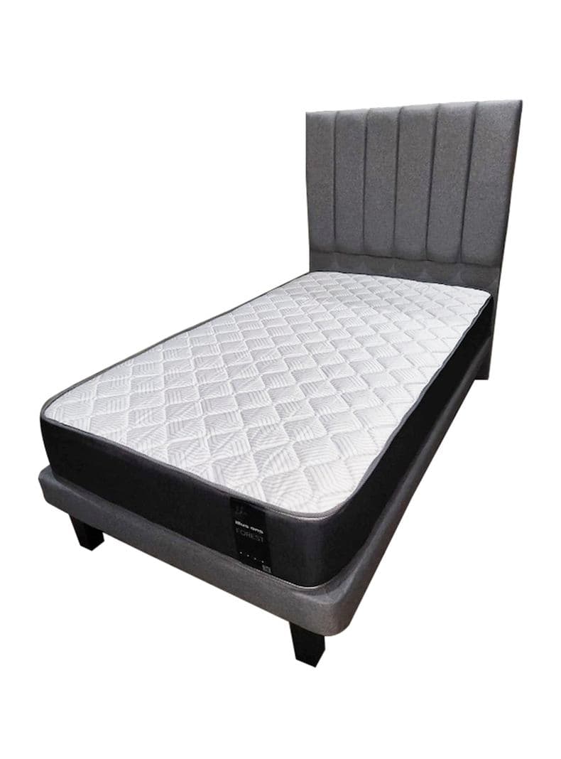 Cama Europea Forest Base Normal 1.5 Plazas Gris