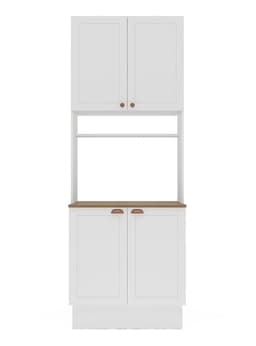 Mueble Despensa de Cocina Perola 4 Puertas Blanco/Cafe