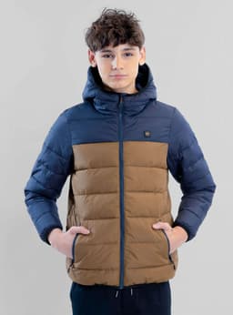 Parka Bicolor Clasica Nino Beige 10