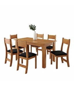Juego de Comedor Violeta 6 Sillas Cafe Negro