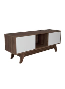 Rack TV 55'' 2 Puertas Romero 53.7x135x40.0 cm Gales y Blanco Cafe