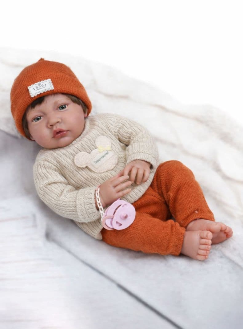 Muneca Nino Bebe Realista de Apego 40cm con 12 Sonidos