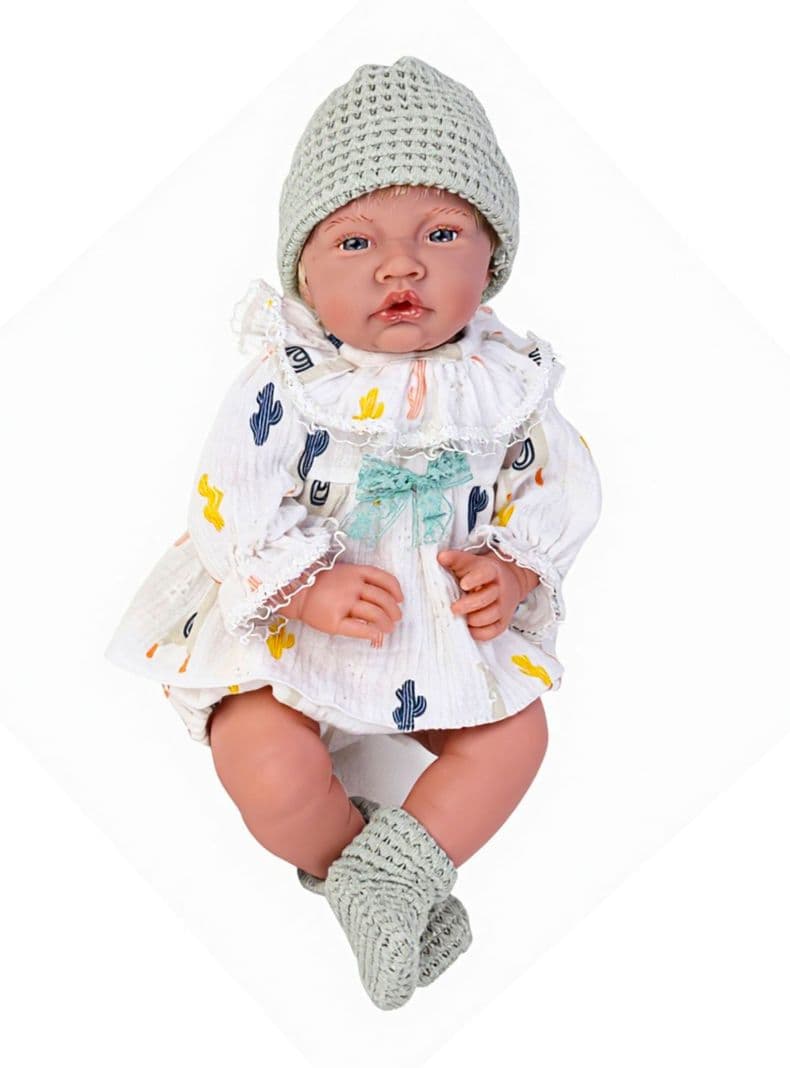 Muneca Bebe Realista de Apego 40cm con 12 Sonidos Blanco