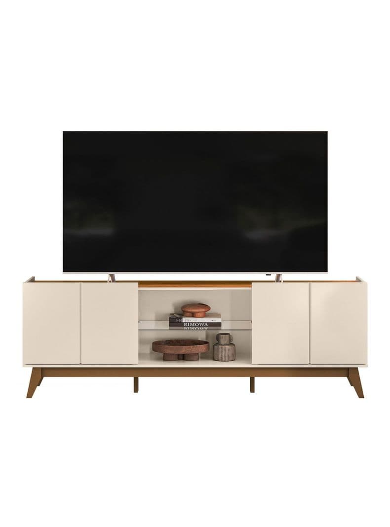 Rack TV Guaruja Beige/Nogal para TV hasta 75'' Beige Claro
