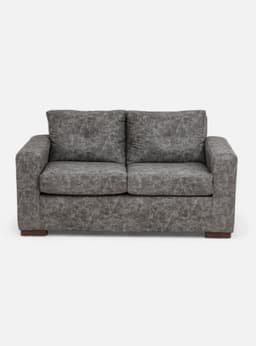 Sofa Franco 2 Cuerpo Cuero Sintetico Auris Gris