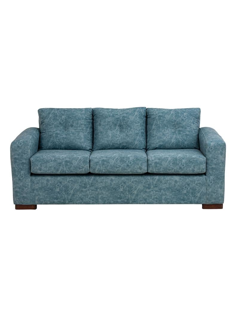Sofa Franco 3 Cuerpo Cuero Auris Celeste