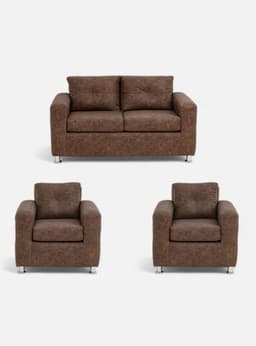Juego Living George 211 Cuero Auris Cafe