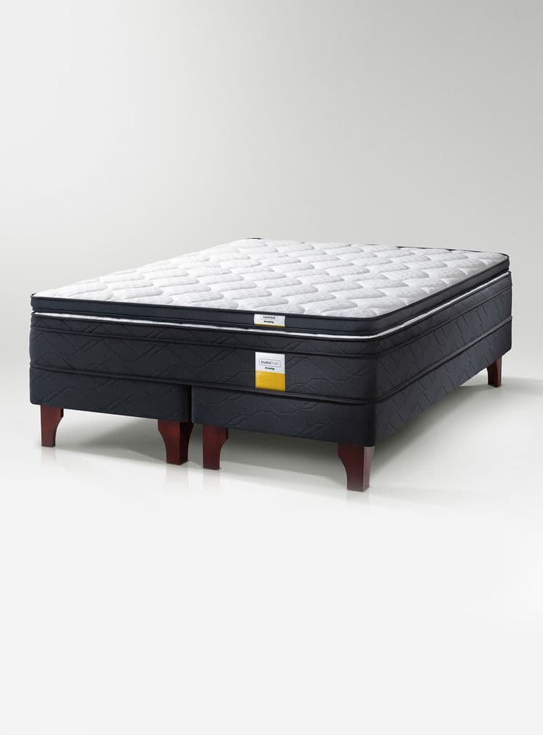 Cama Europea Eurotop 2 Plazas 150x190 cm Drimkip Base Dividida + Topper