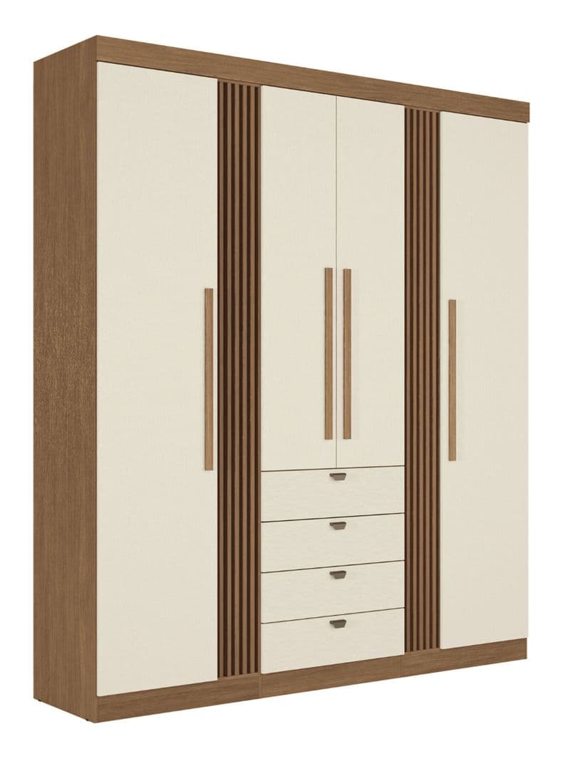 Closet Aurora 4 Puertas 4 Cajones Blanco