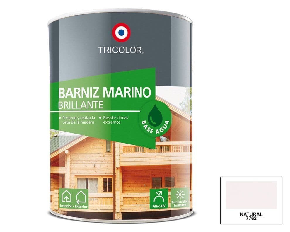 Barniz marino 1/4 galon natural brillante Tricolor