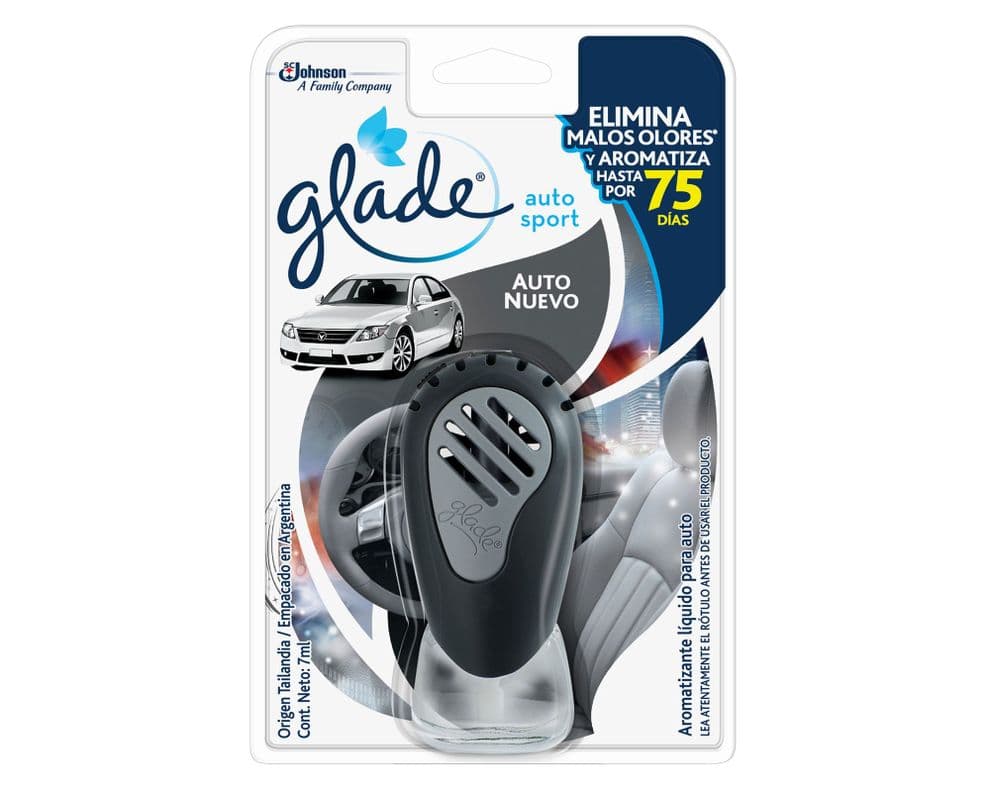 Aromatizante 7 ml Auto sport auto nuevo + aparato Glade