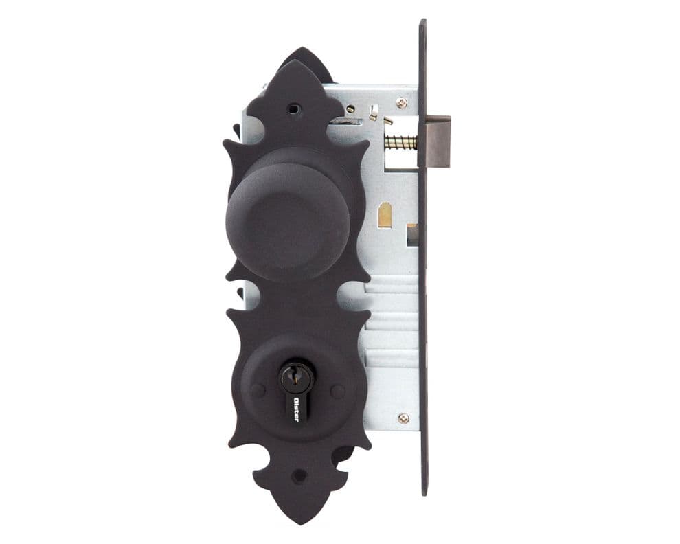 Cerradura embutir pomo acceso principal negro Oister