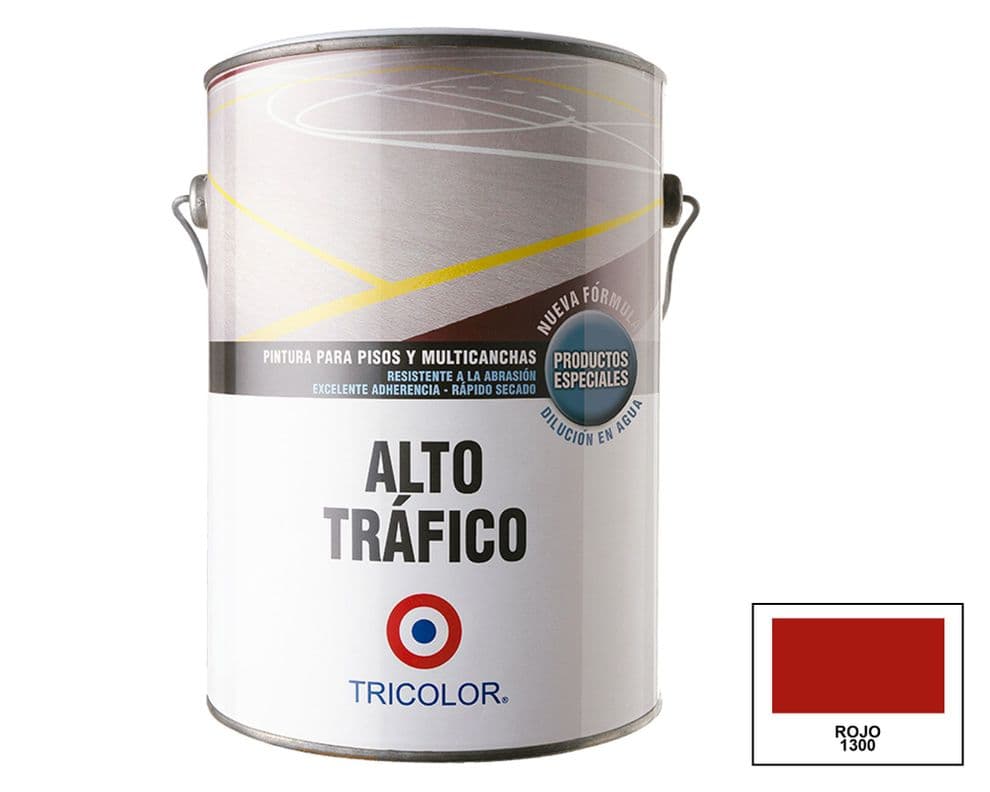 Pintura piso 1 galon Alto trafico rojo Tricolor