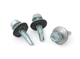 Tornillo autoperforante hexagonal 12x1zincado brillante con golilla 300unidades Mamut