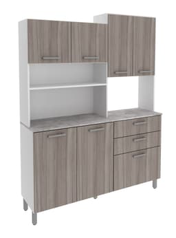 Mueble de Cocina CZ 6 Puertas 3 Cajones Gris Claro