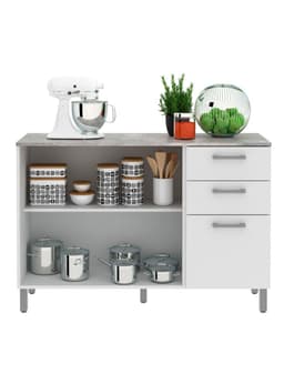 Mueble de Cocina Base 2 Puertas 3 Cajones Blanco