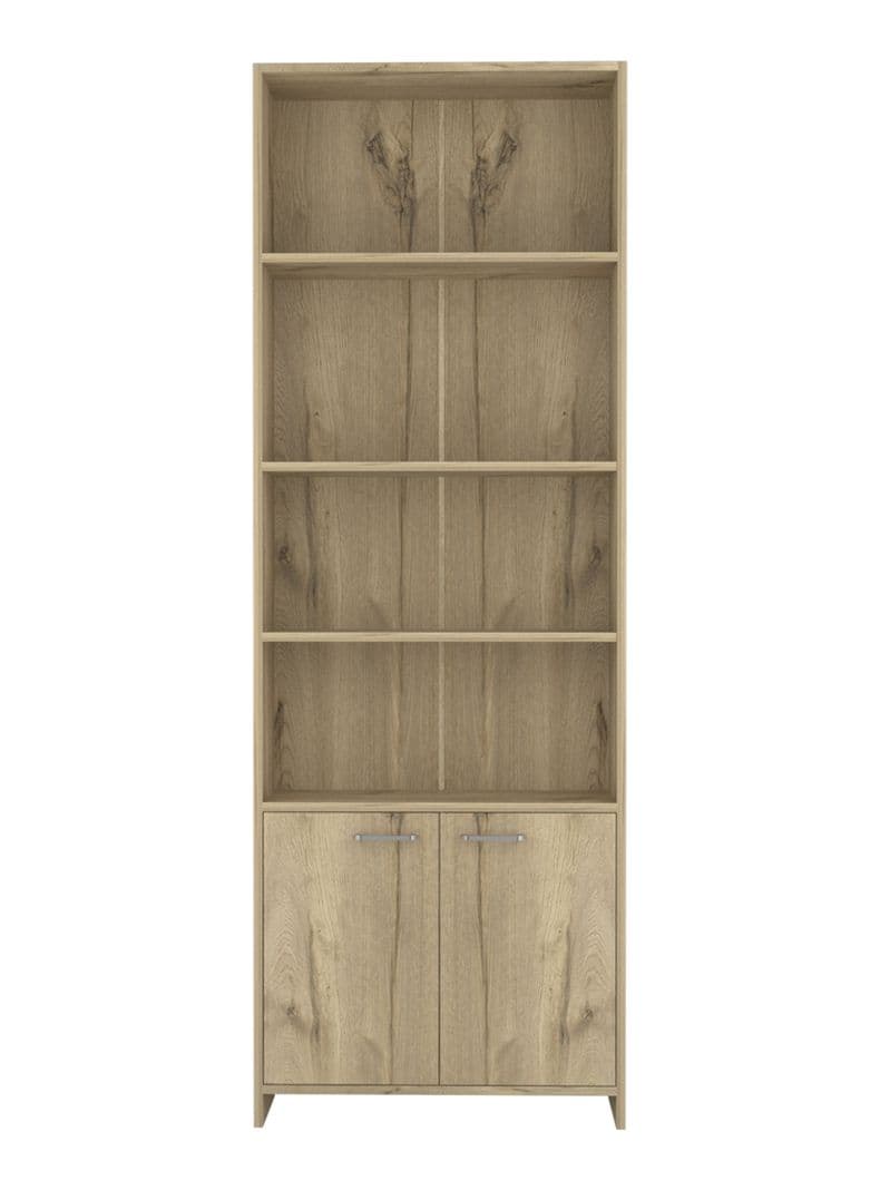 Biblioteca Lisa 1.80 con Puertas Habano Beige