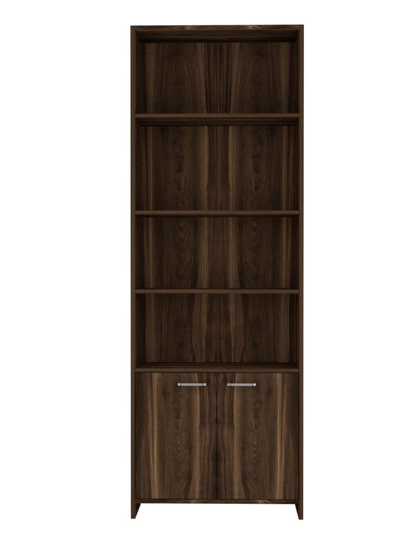 Biblioteca Lisa 1.80 con Puertas Habano Cafe