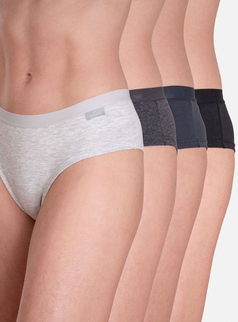 Pack 4 Pantaleta Algodon Gris M