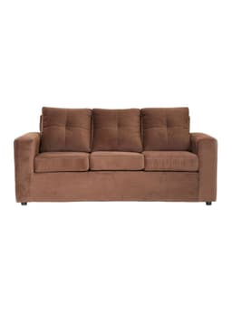 Sofa Emilia 3 Cuerpos Tela Cafe Oscuro