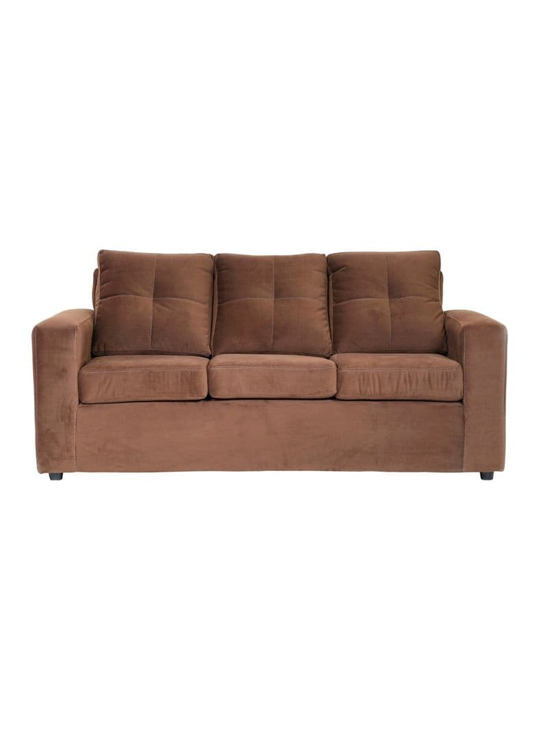 Sofa Emilia 3 Cuerpos Tela Cafe Oscuro