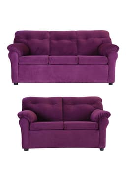 Juego de Living America Felpa Sofas 3C + 2C Morado Claro