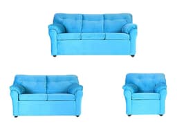 Juego de Living America Sofa 3C + 2C + 1 Sillon Turquesa