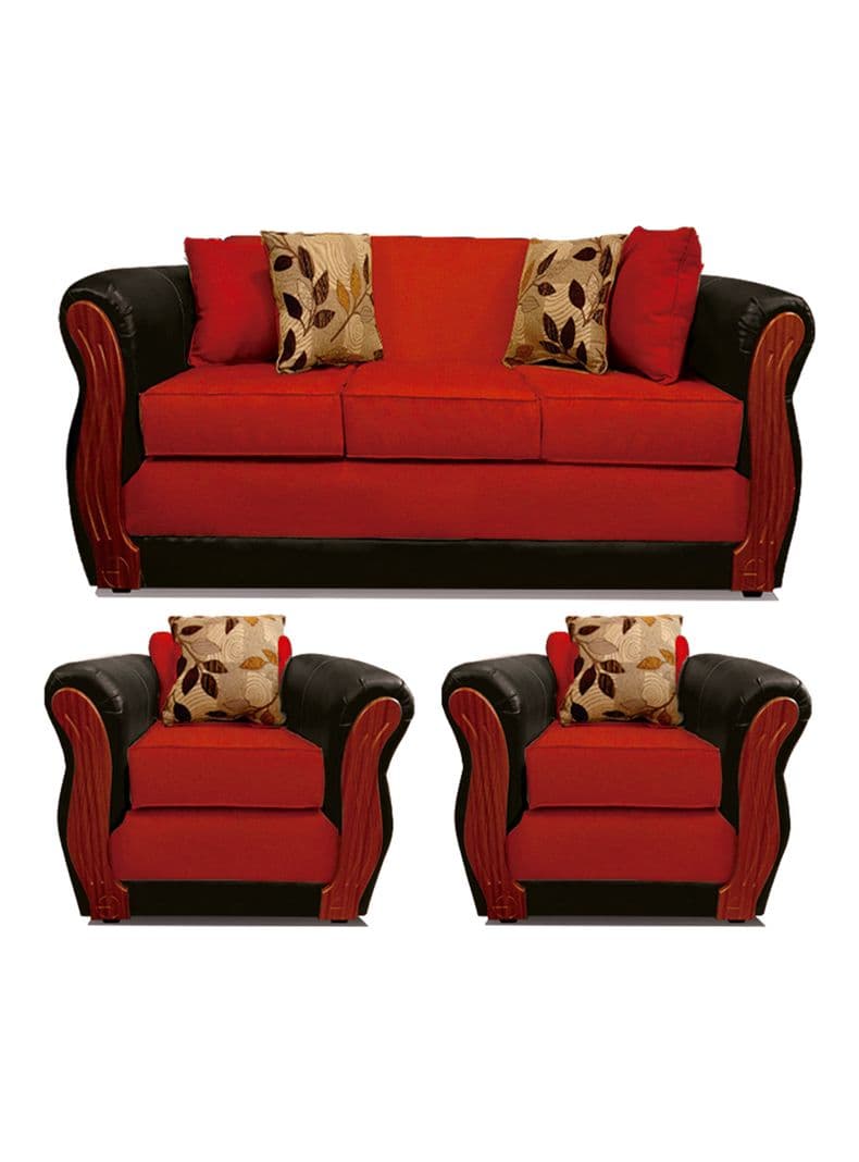 Juego de Living 5 Cuerpos Girona Rojo
