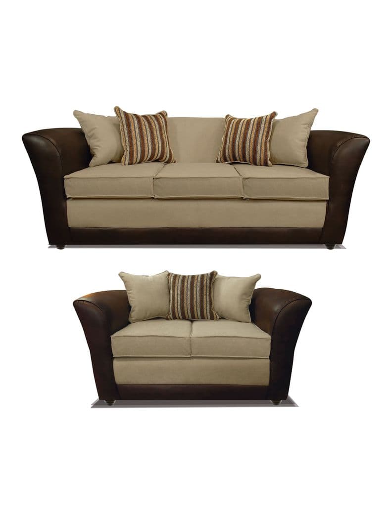 Juego de Living Minesota 3.2 Cuerpos Tela/PU Beige