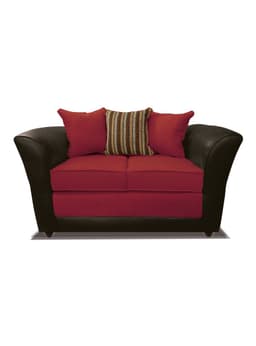 Sofa Minesota 2 Cuerpos Tela/Pu Rojo