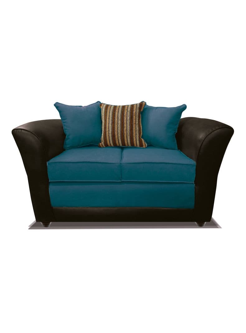 Sofa Minesota 2 Cuerpos Tela/Pu Azul