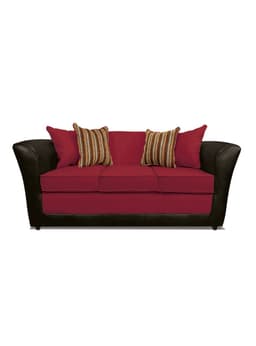 Sofa Minesota 3 Cuerpos Tela/Pu Rojo