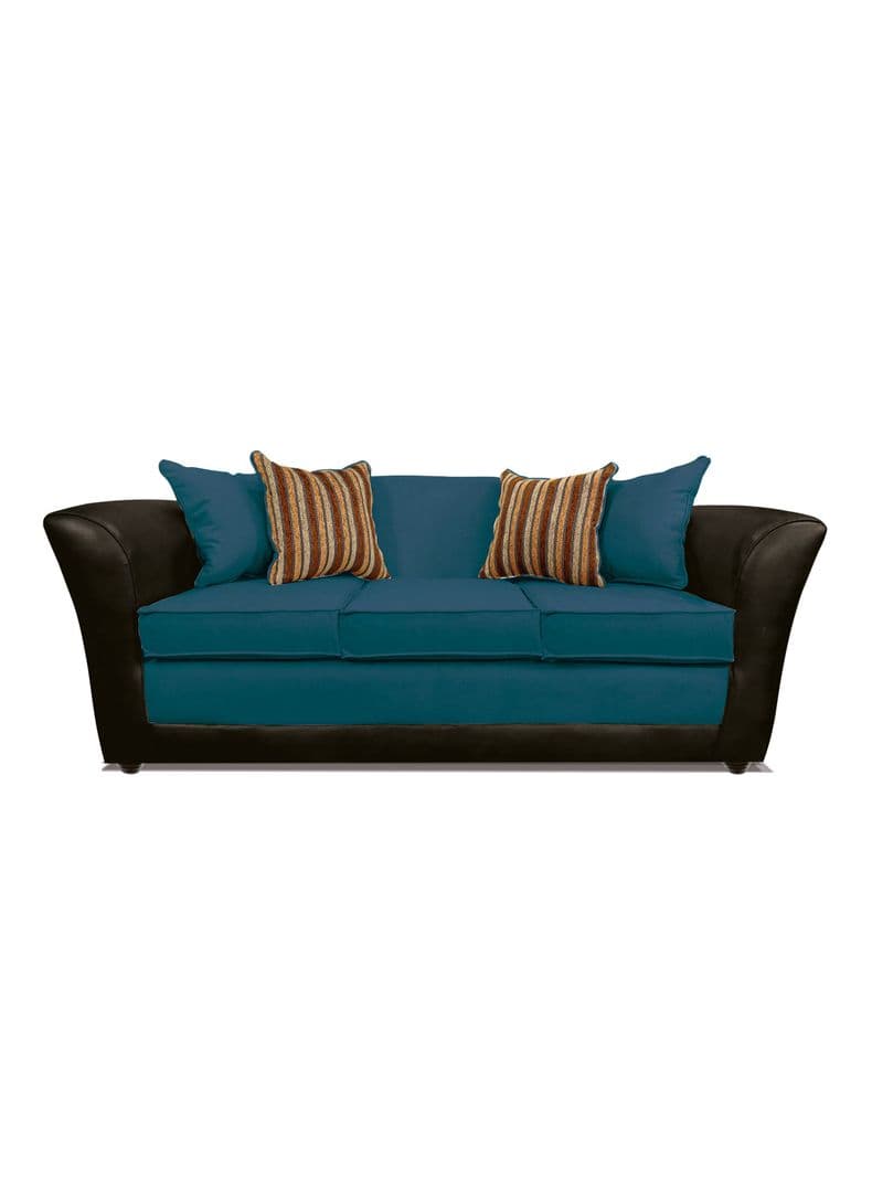 Sofa Minesota 3 Cuerpos Tela/Pu Azul