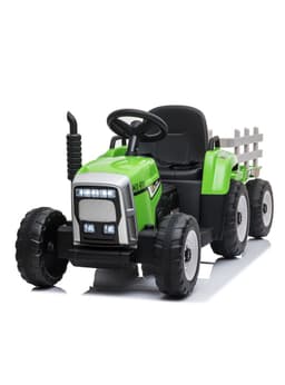 Tractor con Remolque Bateria 12V Verde