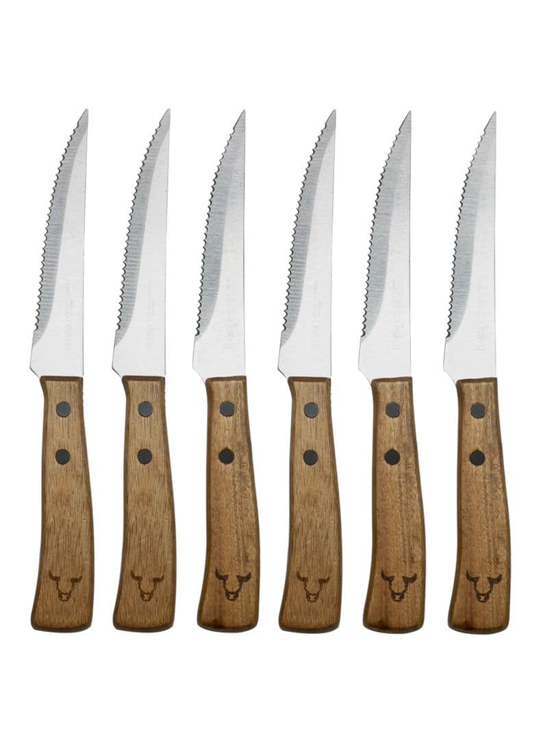 Set Wayu 6 Cuchillos Prm Parrila BBQ