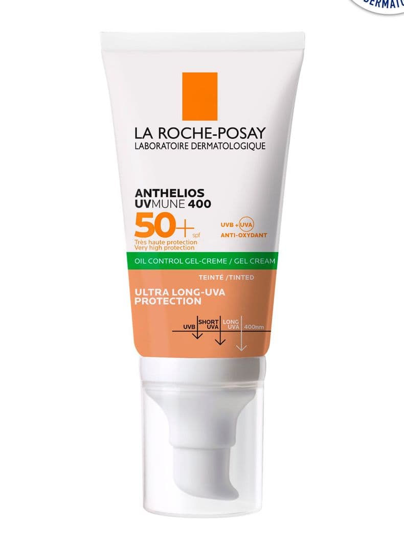 Protector Solar Rostro Anthelios UV Mune 400 Oil Control Gel Crema con Color FPS50+ 50 ml