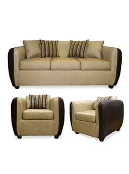 Juego de Living Oklahoma 5 Cuerpos Tela-Pu Beige